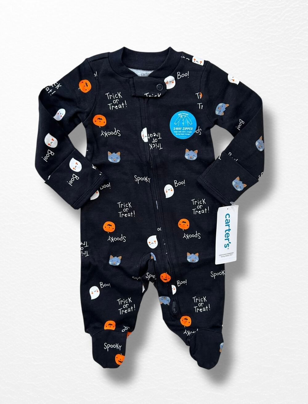 NWT Carter’s Halloween Footed Sleep and Play Coverall, Size NB